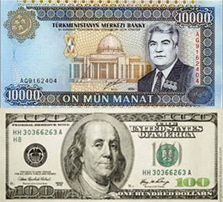 Калькулятор курса туркменского маната к доллару